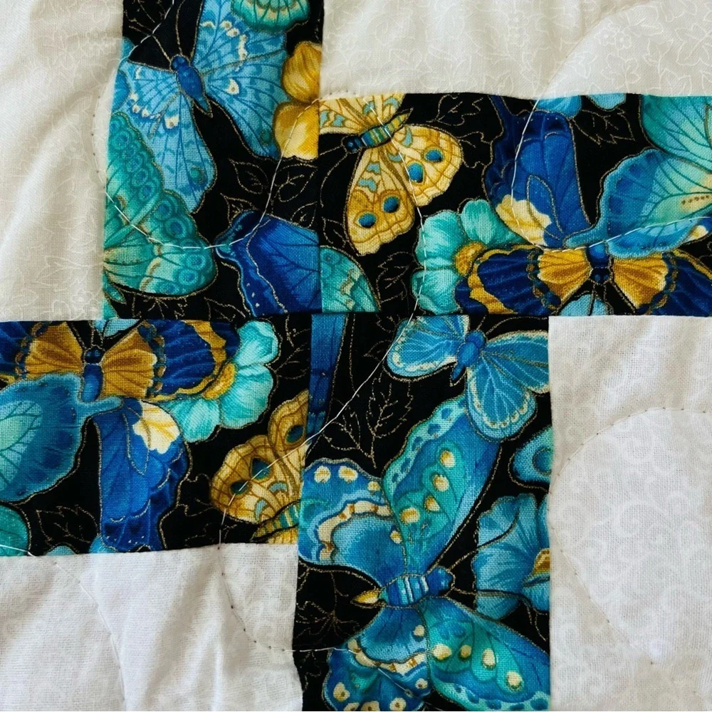 New 37”x47” Handmade Kids Patchwork Cotton Quilt.